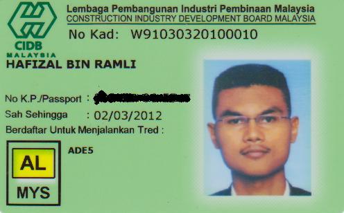 Kad Hijau Green Card Oleh Cidb Www Hafizalramli Com